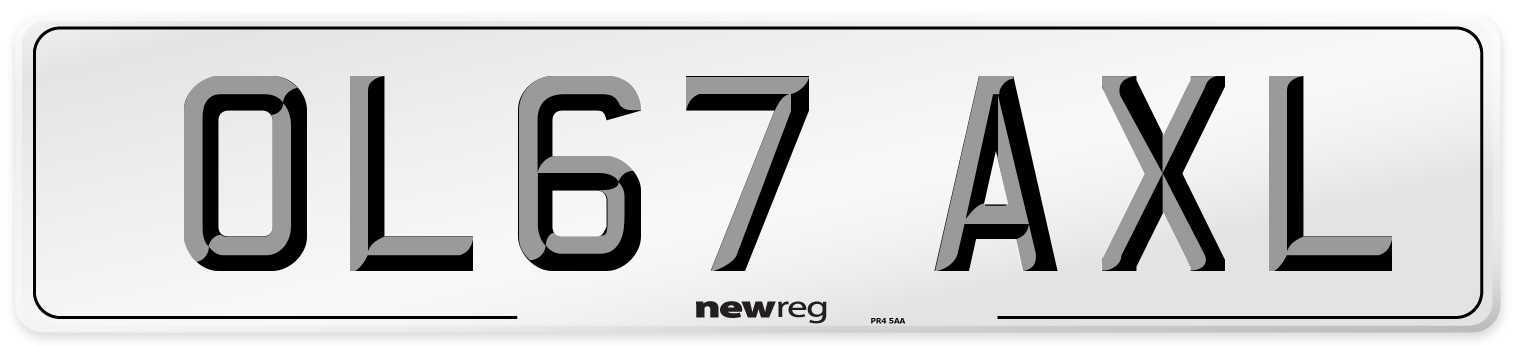 OL67 AXL Number Plate from New Reg